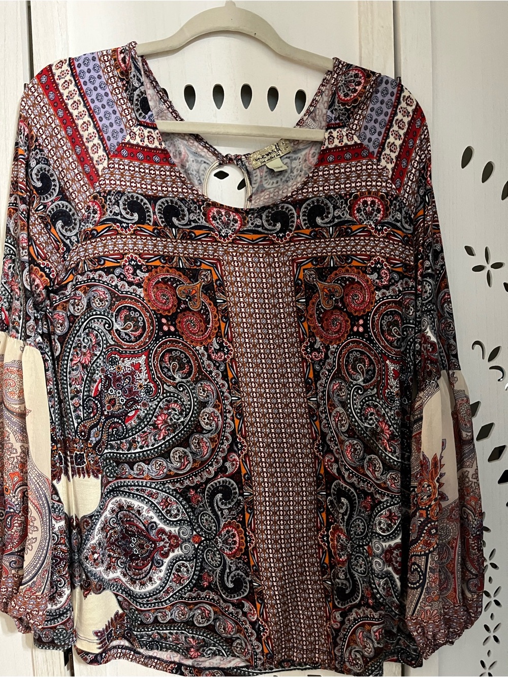 Old World Boho Paisley Print Women’s Top - Multicolor